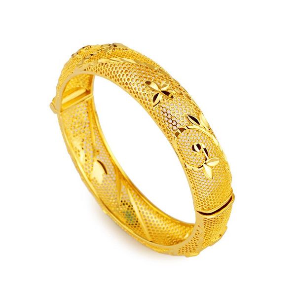 

wedding gold color jewelry bangles for women girls bracelet african arab ethiopian bridal dubai ramadan gifts, Black