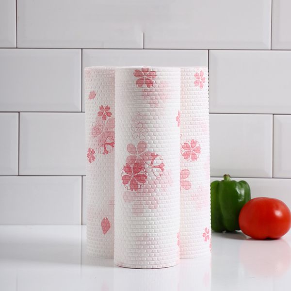 

kitchen towel anti oil reusable printing home washable absorbent roll dry wet