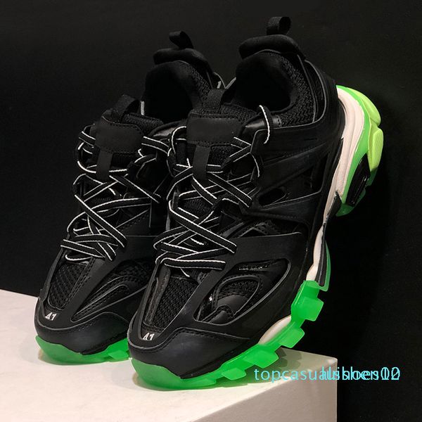 

paris triple s track release 3.0 tess s clunky sneaker mens gomma maille black women tripler casual shoes authentic designer shoe t10