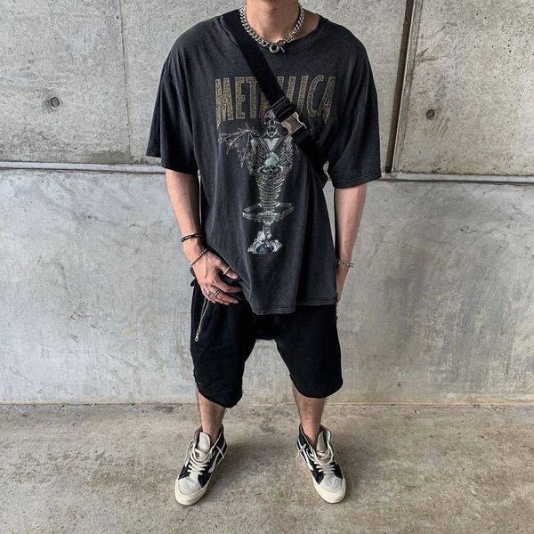 

джерри марочные омывается старый metallica рок-группы-гигантов мужская с коротким рукавом футболки черные топы лето человек женщина streewea, White;black