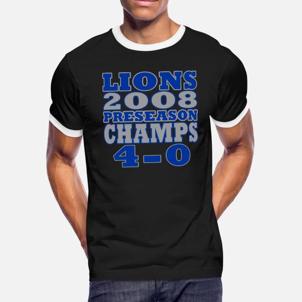 

funny lions football preseason champs 2008 t shirt men customized 100% cotton crew neck natural breathable summer style standard shirt