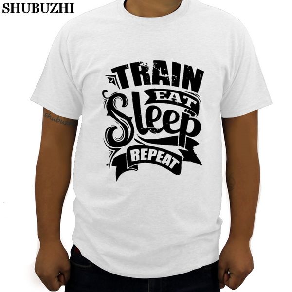 

eat sleep train повторять мужские футболки летом роскошный shubuzhi бренд тенниску новых мужчин 3d размер тенниску евро