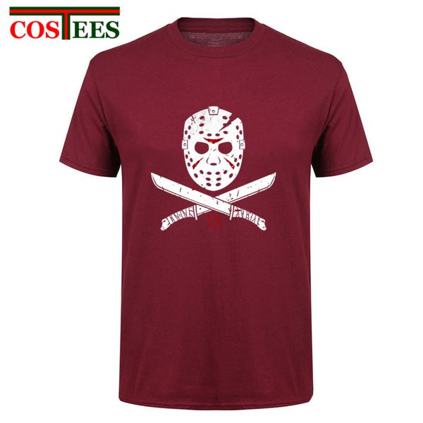 

2018 new jason voorhees freitag der 13th mask t shirt men freddy horror kult 100% cotton short sleeved t-shirt hipster tees