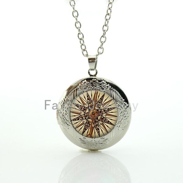 

vintage men's accessories antique tone nautical pendant jewelry old world sailing charm seamen locket necklace hh246, Silver