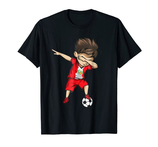 

2019 fashion 100% cotton short sleeve o-neck dabbing soccerer boy peru jersey shirt - peruvian footballer homme