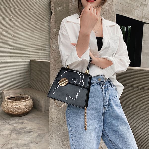 

2020 бренд роскошного повседневного мультфильма pattern женщины crossbody сумка сумка конструктора класс люкс pu кожа цепь плечо мешок малые