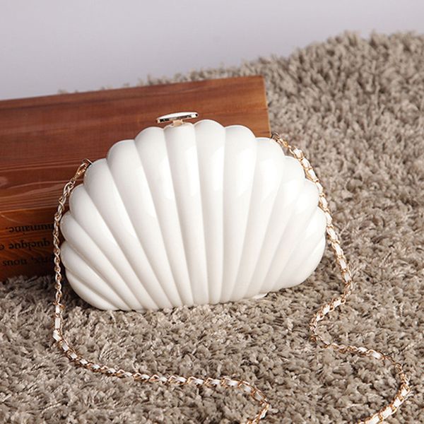 

shell women clutches party 2020 new arrival solid ladies evening bag chain girl shoulder bags lady crossbody bag