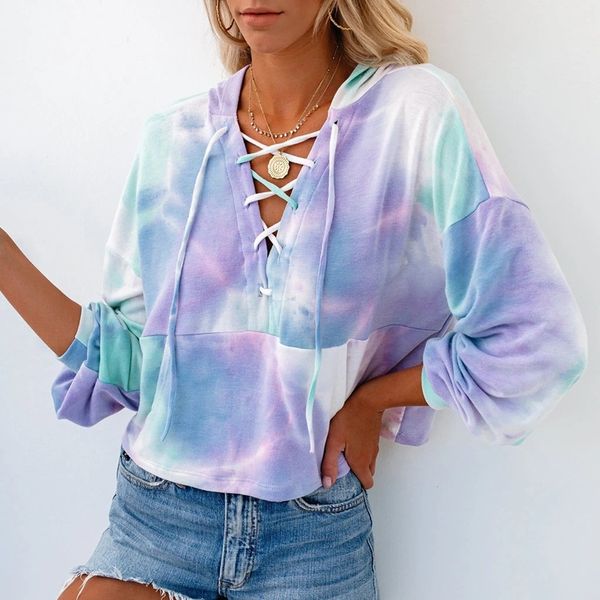 

2020 sweater women ladies winter blouses sweaters hoodie boutique fashion clothes tie-dye print long-sleeved hoodie s-3xl cz82701, White