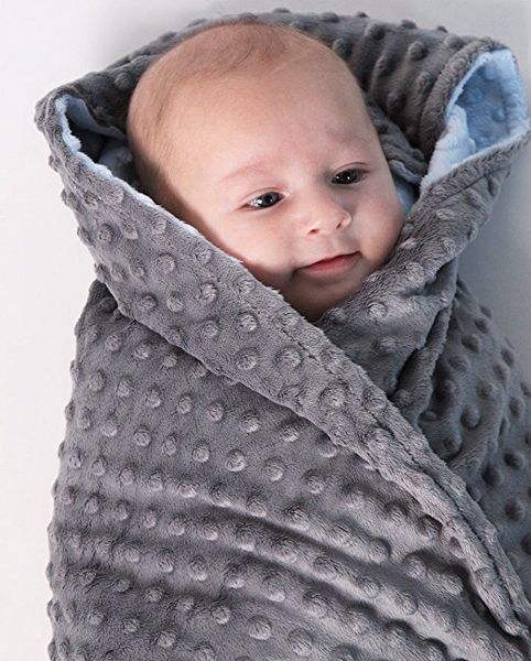 

80*75cm baby minky blanket newborn boy girl soft polka dot blacket