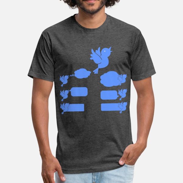 

social media blue bird icons t shirt men design tee shirt size s-3xl costume interesting humor summer style cool shirt