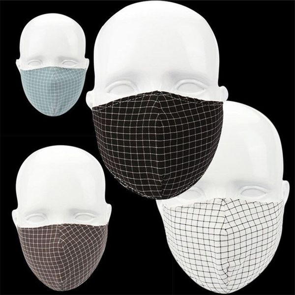 

plaid face mask dustproof anti-uv face masks women men fashion mouth muffle washable cotton protective masks durable face mask 5style