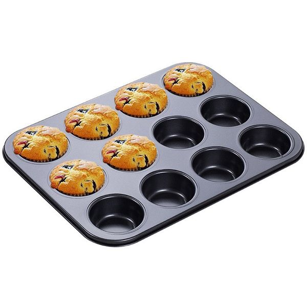 

cake mold carbon steel round baking accessories mould diy cupcake 12 holes