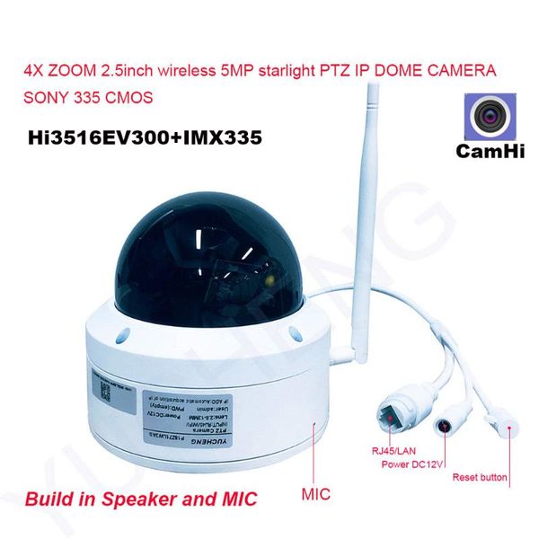 

camhi 5mp wireless 4x optical zoom speed dome ptz ip camera security ip camera 128gb sd card mic speaker onvif p2p outdoor