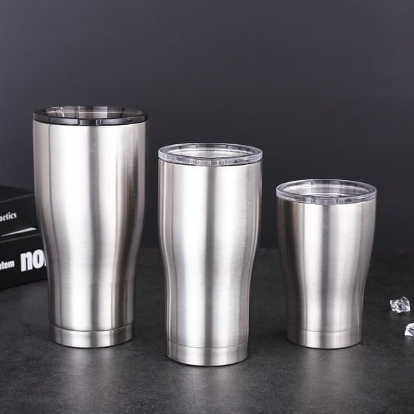 

20oz/30oz curve tumbler cups double wall stainless steel car travel cup vacuum insulated portable beer mug with lids