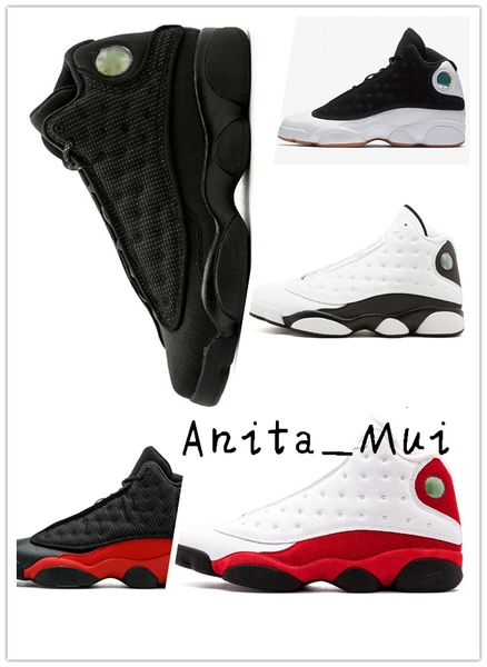 

2020 arrive 13 mens basketball shoes 13s celtics island green hyper royal court purple love and respect phantom bred sneakers sports shoes, Black