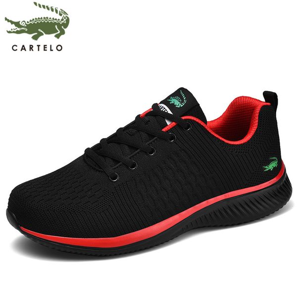 

cartelo men's shoes sports casual shoes men's low-mesh light and comfortable outdoor running, Black