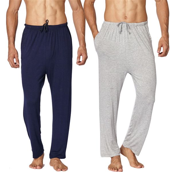 

fall apparel men modal cotton pajama sleepwear pants plus size yoga fitness comfortable bottoms man casual home trousers, Black;brown