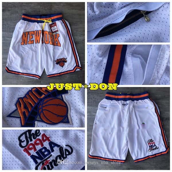 

mens just don pocket basketball shorts stitched 1996-97 white pocket new york knicks shorts lining mesh sports pocket sweatpants 02, Black;red