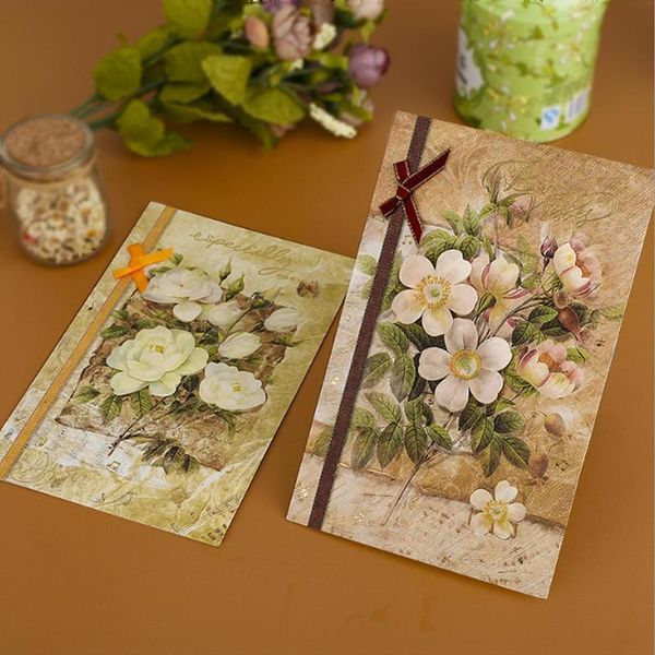 

greeting cards invitation card classic paper flower bronzing handwritten wedding creative envelope birthday festive gifts