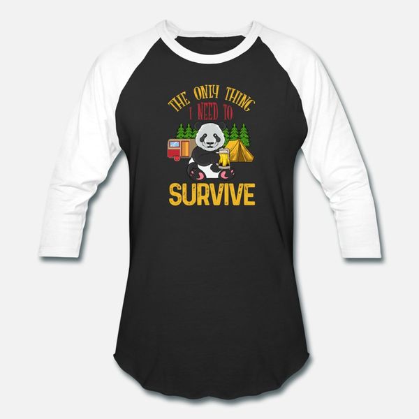 

survivor panda bear beer prepper camping t shirt men design tee shirt s-xxxl trend sunlight humor spring pattern shirt