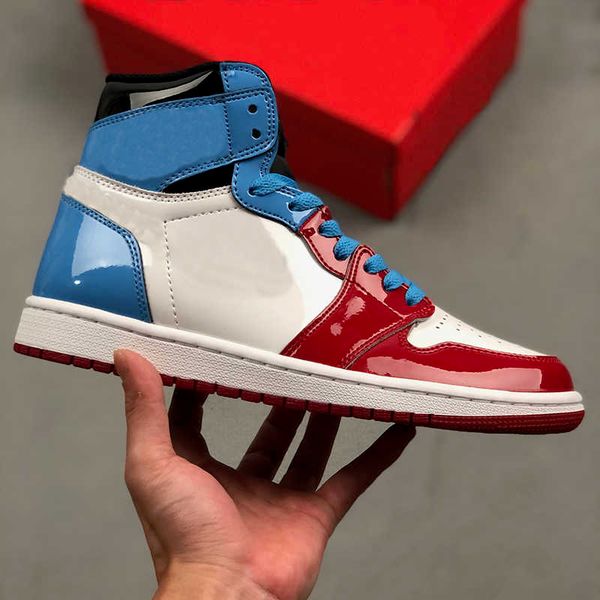 

2020 new 1 high red white men basketball shoes orange blue green black 36-45 men women trainer sneakers with box