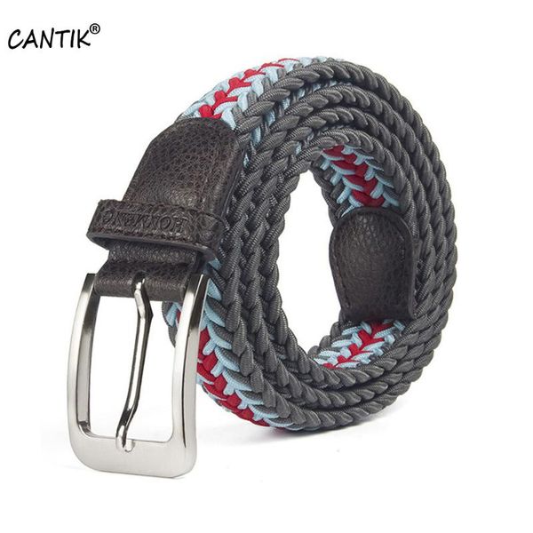 

cantik quality knitted nylon elastic belt pin buckle model jean accessories 3.5cm width expansion range 105-125cm cbca147, Black;brown