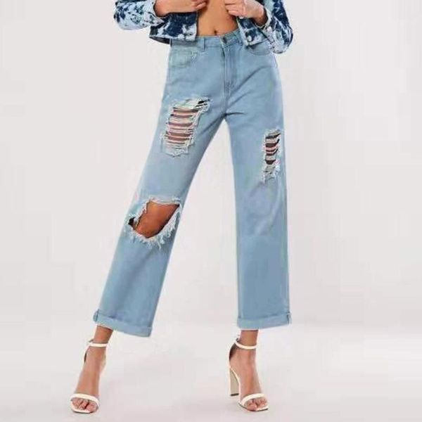 

women jeans pants 2020 flare high waist jeans button drawstring waist bell bottom denim pants spodnie jeansowe damskie#g2, Blue
