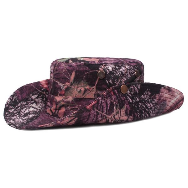 

camouflage outdoor fishing cap sunscreen sun bucket hat camping climbing army jungle bob wide brim bonnie cap, Blue;gray