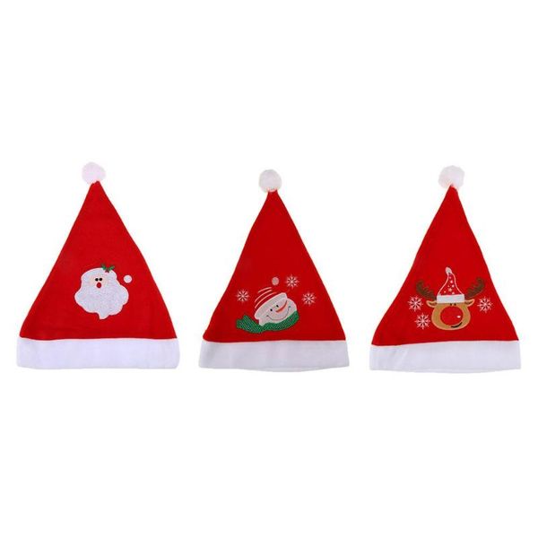 

christmas hat non-woven fabrics santa hats santa claus/snowman/elk women men boys girls cap noel decoration