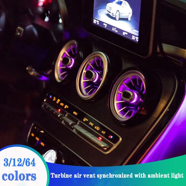 

for c class w205 c200 c180 turbine air vent led air condition vent with ambient light 3/12/64 colors