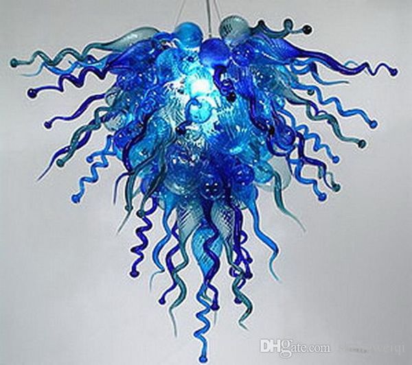 

Wonderful Villa Art Decor Modern Blue Colored Blown Glass Chandelier Source Chihuly Style Murano Glass Pendant Lamps