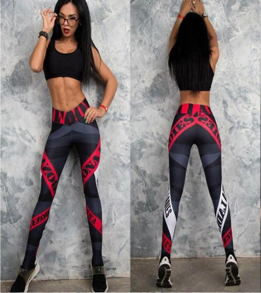 

women high waist printed pants slim skinny gym running fitness leggings pants workout clothes sweatpants, Black