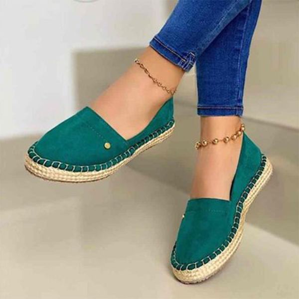

women's flat 2020 woman suede loafer shoes female slip on big size 43 ladies casual woven sole women's solid summer footwear, Black