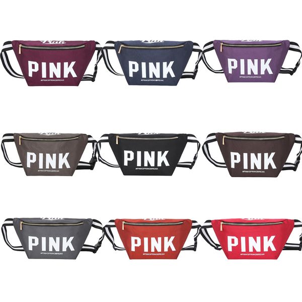 

2020 9 цвета составляют печатные письмо fanny pack пляж путешествия cosmetics плеча мешок розовый мешок талии грудь сумки waistpacks