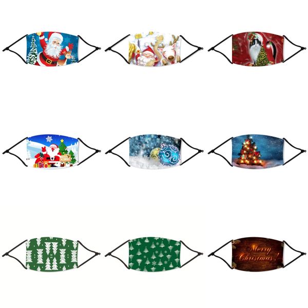 

popular breathable face mouth christmas masks dots printd anti splash and splatte dust proof s sun uv protection christmas mask mascherin#67, Black