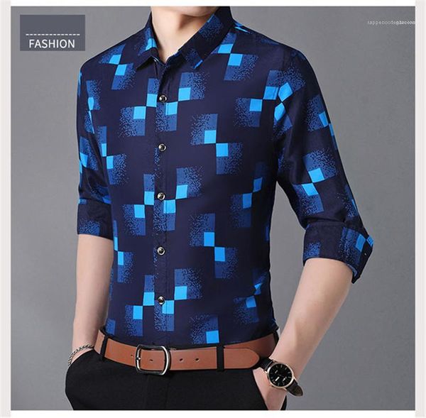 

отложным воротником с длинным рукавом однобортный tops casual мужская одежда осень мужской дизайнер плюс размер 7xl рубашки плед печатные, White;black