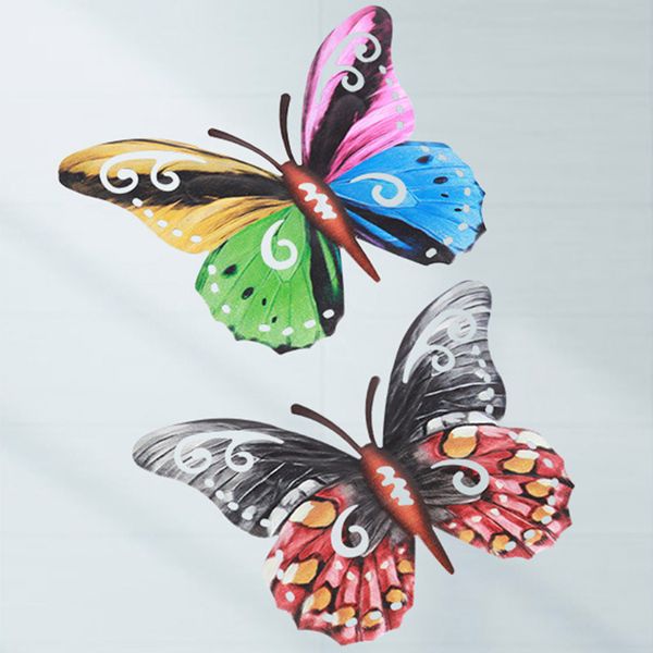 

3pcs metal butterfly wall decor home indoor outdoor simulation hanging sculpture