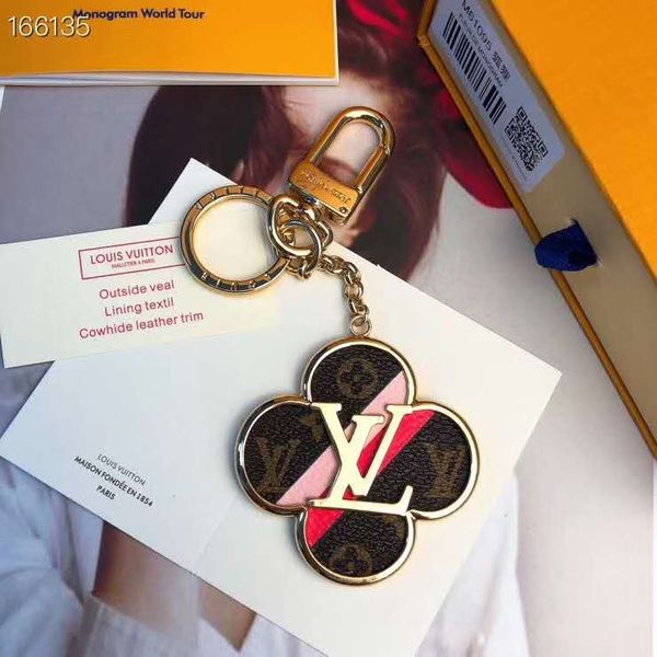 

fashion new flower leather keychain luxury designer bag charms key chain, White