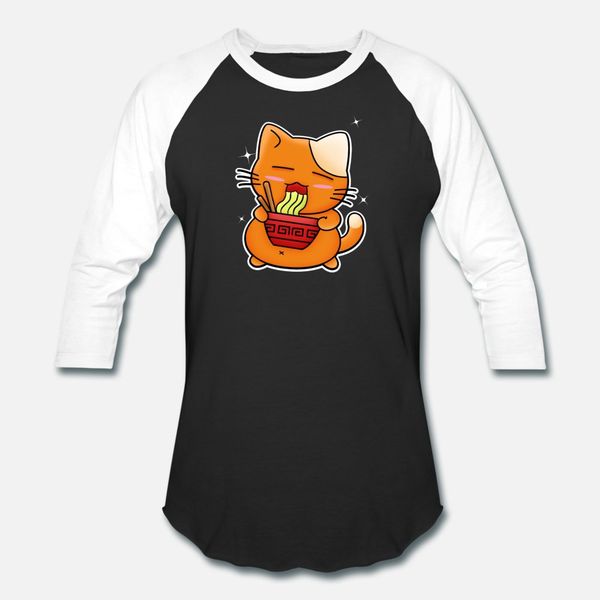 

cat eating ramen t shirt men anti-wrinkle 100% cotton s-xxxl basic solid anti-wrinkle humor summer kawaii shirt