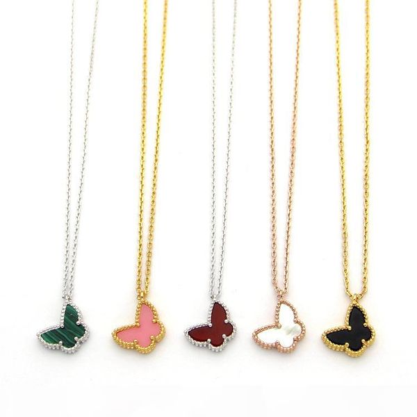 

2019 brand new fashion titanium steel butterfly pendant women necklace valentine's day gift flowers love necklace chain jewelry wholesa, Silver