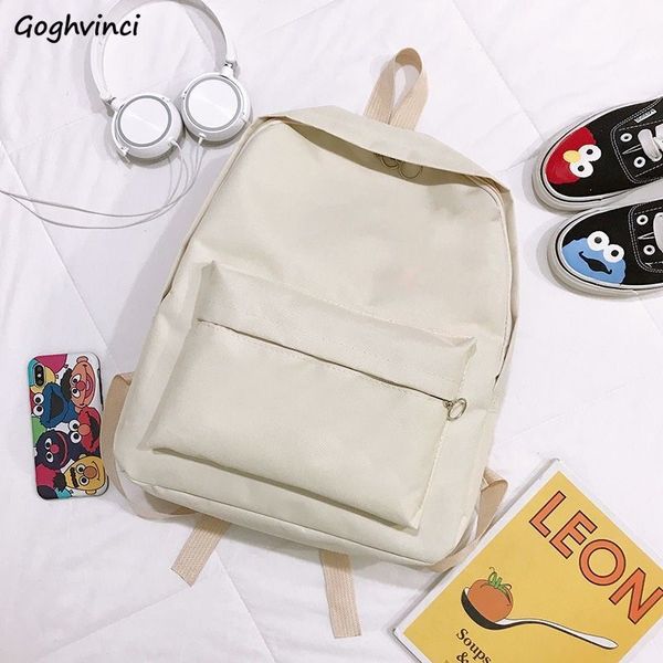 

backpacks women canvas solid casual simple sweet girls trendy all-match harajuku korean style travel backpack female chic daily
