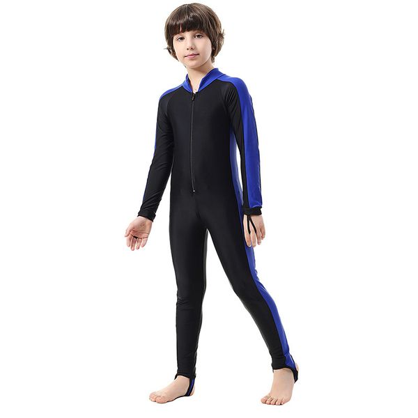 

kids swimsuit long sleeve zip front uv sun protection upf50+ full body rash guard for swimming snorkeling girls and boys
