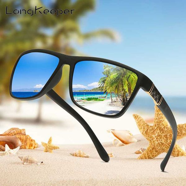 

longkeeper brand men polarized sunglasses male square driving sun glasses vintage coating eyewear uv400 shades, White;black