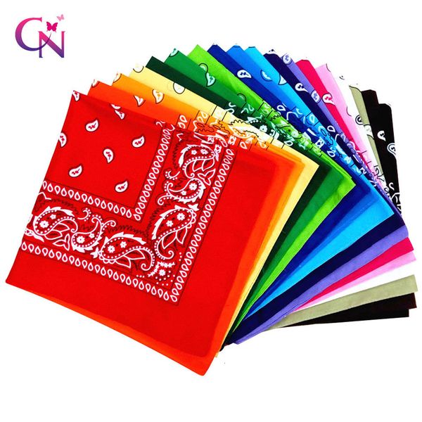

55cm*55cm cotton paisley bandana headbands scarf for women girls square bandanas hairbands headwear rock cool hair accessories, Silver