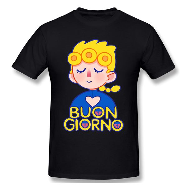 

2020 new arrival buongiorno giorno ofertas t-shirt 100 cotton jojo bizarre adventure crewneck tshirt round collar