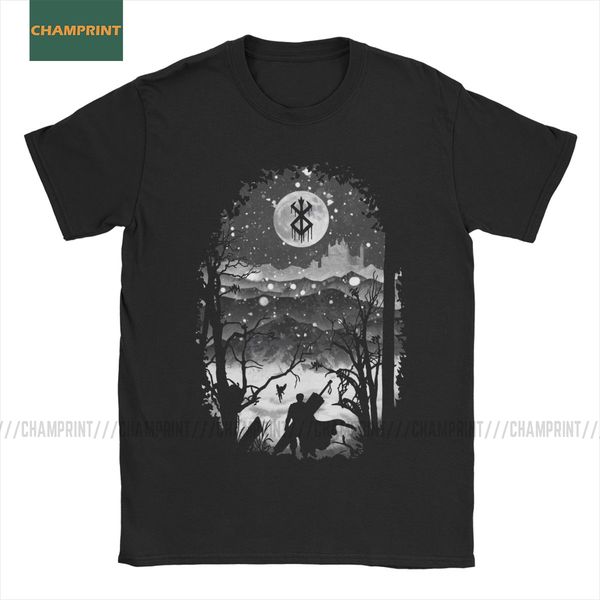 

vintage berserk t-shirt for men crew neck cotton t shirt guts manga swordsman gatsu sacrifice zodd anime short sleeve tees