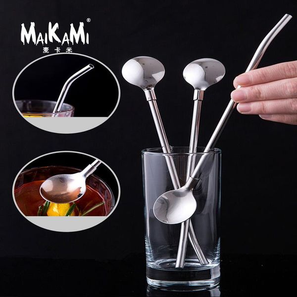 

stainless steel drinking straw spoon filter yerba mate straws bombilla gourd reusable tools washable bar accessories