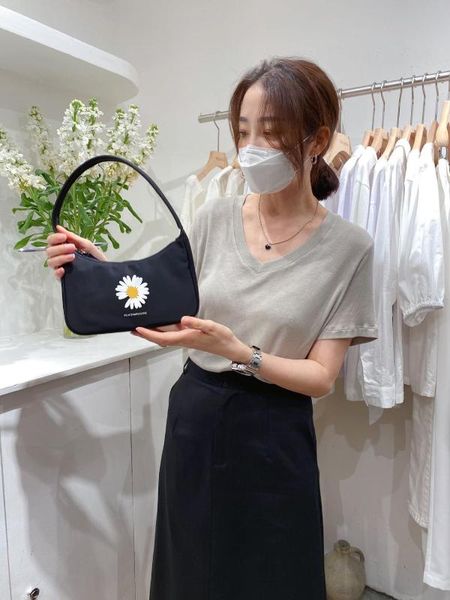 

women shoulder bag vintage handbag hobos bag for women daisy design guette totes subaxillary daisy applique armpit