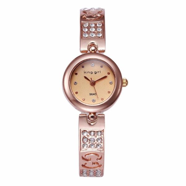 

100pcs/lot king girl-9640 fashion crystal strap bracelet watch wrap quartz elegance alloy watch special style lady wristwatch, Slivery;brown