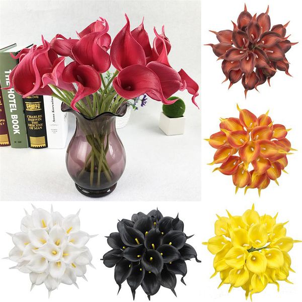 

artificial flowers fake flowers artificial calla lily bridal wedding bouquet for home garden party wedding decoration 12pcs